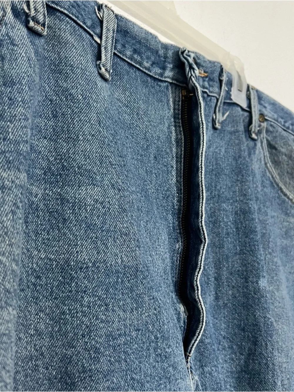 Wrangler Men Jeans Straight Fit 5 Pockets Style Denim Blue Jeans Size 46”x 30” - Picture 10 of 14